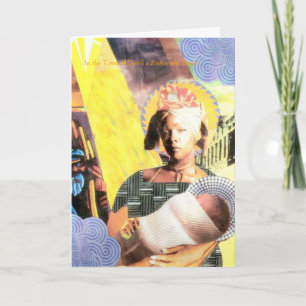 Urban Madonna, in de stad David was een redder... Feestdagen Kaart