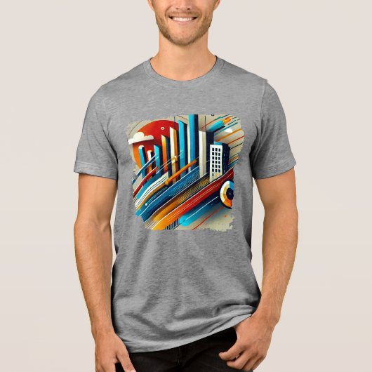Urban Matrix – Abstract T-shirt met digitale graff (Voorkant)