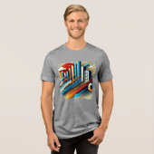 Urban Matrix – Abstract T-shirt met digitale graff (Voorkant volledig)