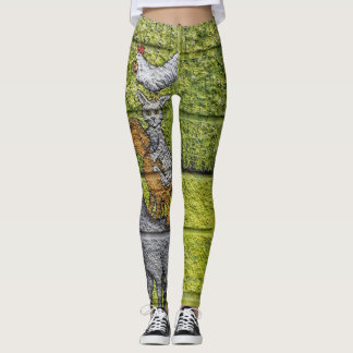 "Urban Menagerie Leggings: Graffiti Dierenparade" Leggings