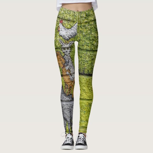 "Urban Menagerie Leggings: Graffiti Dierenparade" Leggings (Voorkant)
