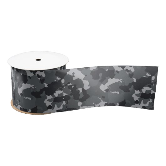 Urban Military Camouflage Camo Zwart Grijs Satijnen Lint (Spoel)