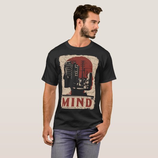 Urban Mind Meditatie Bewustzijn Ontwerp T-shirt (Voorkant volledig)