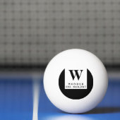 Urban Minimalist Wedding | Black Newlywed Monogram Pingpongbal (Net)