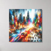 Urban Mirage: Abstract stadsgezicht Canvas Afdruk (Voorkant)