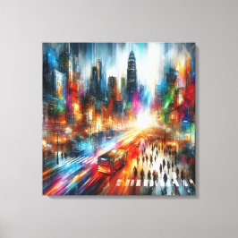 Urban Mirage: Abstract stadsgezicht Canvas Afdruk