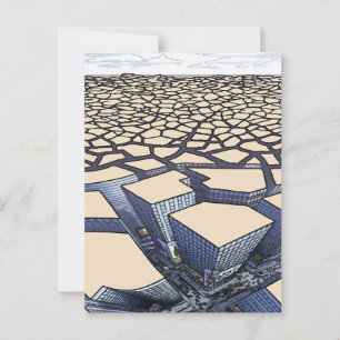 Urban Mirage: Concrete canyons op onvruchtbare gro Briefkaart