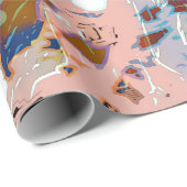 Urban, modern, abstract patroon, wit, kleurrijk cadeaupapier (Rol Hoek)