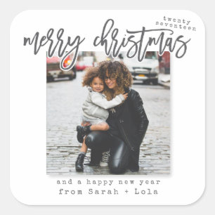 URBAN MODERN MERRY CHRISTMAS VIERKANTE STICKER