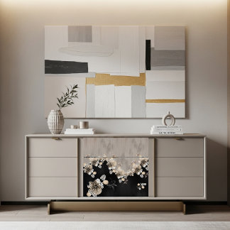 Urban Monochroom Wit Goud Flora Decoupage Ambacht Tissuepapier