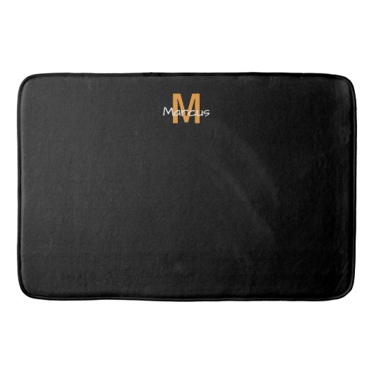 Urban Monogrammed Black Chic Badmat (Voorkant)
