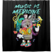 Urban Music is Medicine Graffiti Douchegordijn (Voorkant)