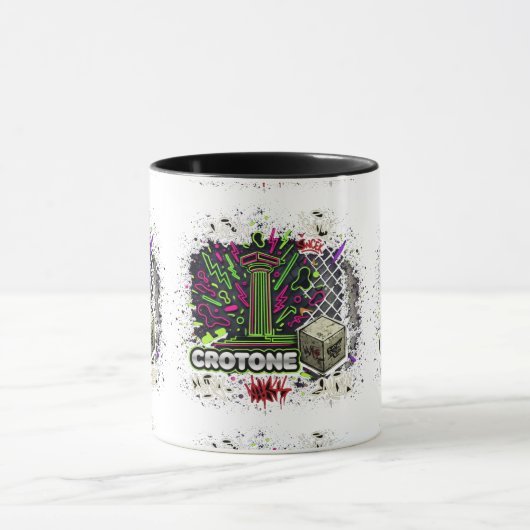 Urban Neon Graffiti Crotone Column Mok (Midden)