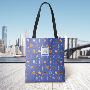 Urban New York City Patroon Royal Blue Monogram Tote Bag