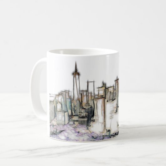 Urban New York Skyline Koffiemok (Voorkant links)