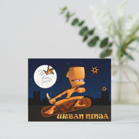 Urban Ninja Briefkaart (Staand voorkant)