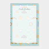 Urban NYC Pictogrammen Patroon Turquoise Groene Na Post-it® Notes (Voorkant)