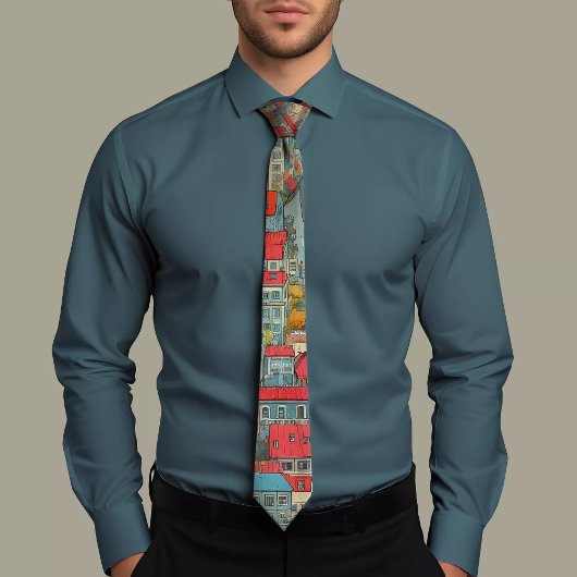 Urban Oasis Cityscape Mode Stropdas