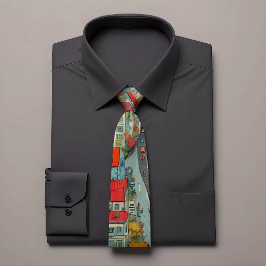 Urban Oasis Cityscape Mode Stropdas