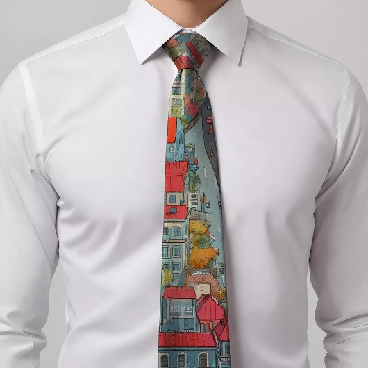 Urban Oasis Cityscape Mode Stropdas