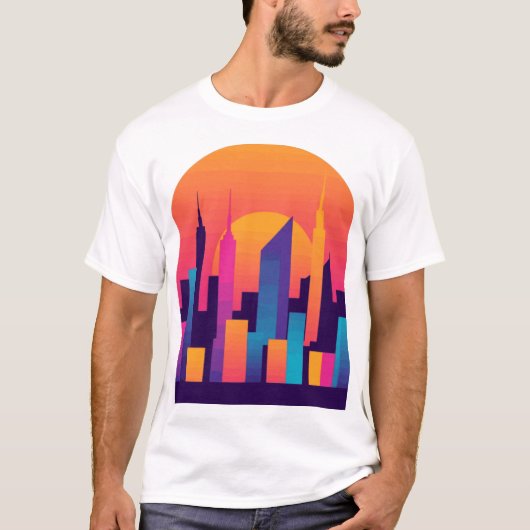 Urban Oasis: gestileerde stadsgezichten T-shirt (Voorkant)