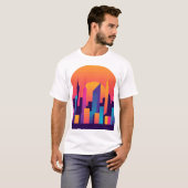 Urban Oasis: gestileerde stadsgezichten T-shirt (Voorkant volledig)