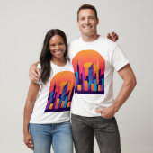 Urban Oasis: gestileerde stadsgezichten T-shirt (Unisex)