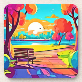 Urban Oasis Sunset Panorama Bier Onderzetter