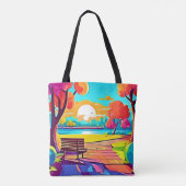 Urban Oasis Sunset Panorama Tote Bag (Achterkant)