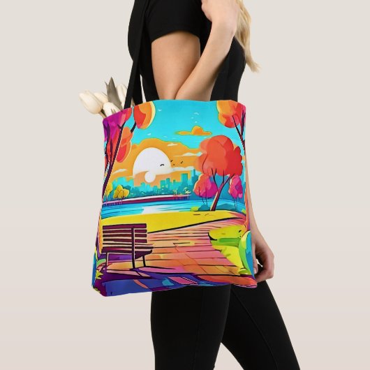 Urban Oasis Sunset Panorama Tote Bag (Dichtbij)