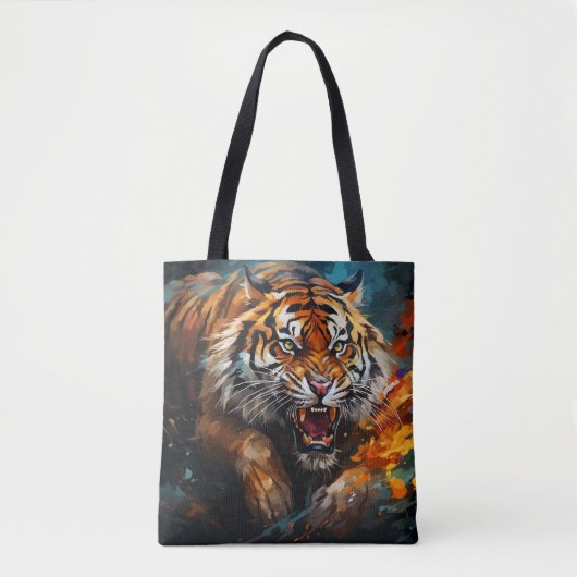 Urban Oerwoud Aanval Tiger Canvas tas (Voorkant)