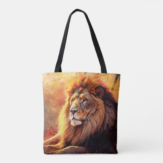 Urban Oerwoud Majestic Lion Canvas tas (Achterkant)