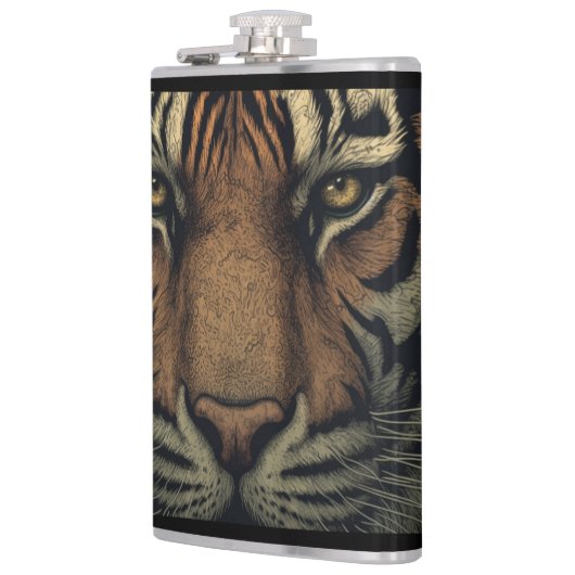 Urban Oerwoud Tiger Eyes Vinyl Wrapped Flask Heupfles (Links)