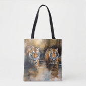 Urban Oerwoud Wading Tigers Canvas tas (Voorkant)