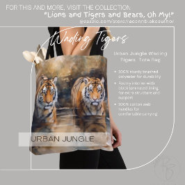 Urban Oerwoud Wading Tigers Canvas tas