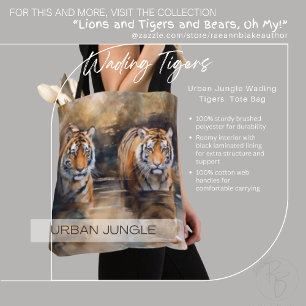 Urban Oerwoud Wading Tigers Canvas tas