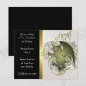 Urban Olive Fantasy Griffin Birthday Party Invite Kaart (Voorkant / Achterkant)