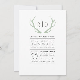 Urban ontmoet rustiek | bruiloft uitnodigen kaart