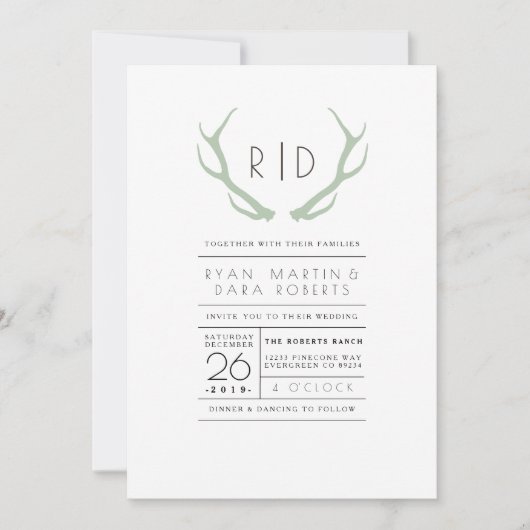 Urban ontmoet rustiek | bruiloft uitnodigen kaart (Voorkant)