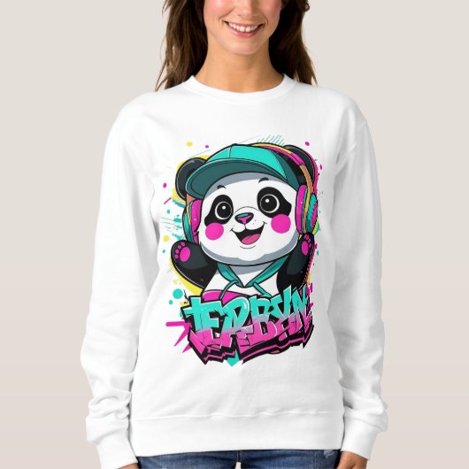 Urban ‏Panda Vibes Trui (Voorkant)