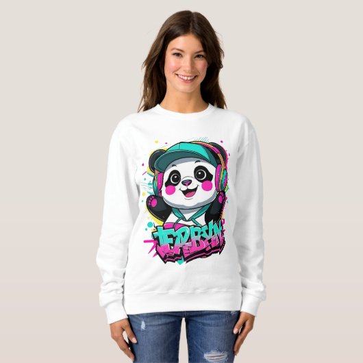 Urban ‏Panda Vibes Trui (Voorkant volledig)