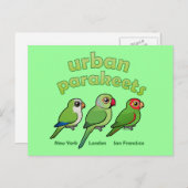 Urban Parakeets Briefkaart (Voorkant / Achterkant)