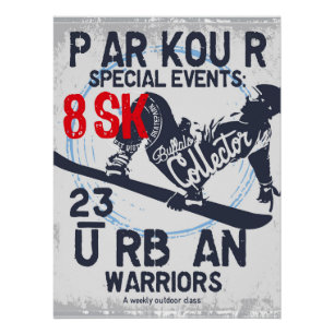 Urban Parkour Extreme Sports Artwork Perfect Poster