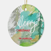 Urban Pastel Moderne Kerstboom Waterverf Kunst Keramisch Ornament (Links)