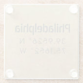 Urban Philadelphia Map Coordinates Glazen Onderzetter (Achterkant)