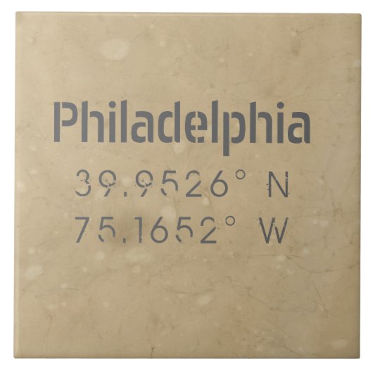 Urban Philadelphia Map Coordinates Tegeltje (Voorkant)
