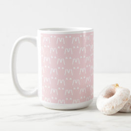 Urban Pink and White Monogram Koffiemok