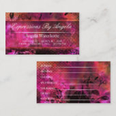 Urban Pink Floral Salon Appointment Card Afsprakenkaartje (Voorkant / Achterkant)