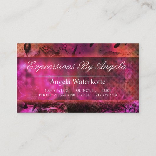 Urban Pink Floral Salon Appointment Card Afsprakenkaartje (Voorkant)