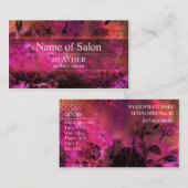 Urban Pink Floral Salon Visitekaartje (Voorkant / Achterkant)